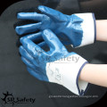 SRSAFETY open back safety cuff blue nitirle dipping work gloves oil resistant glove